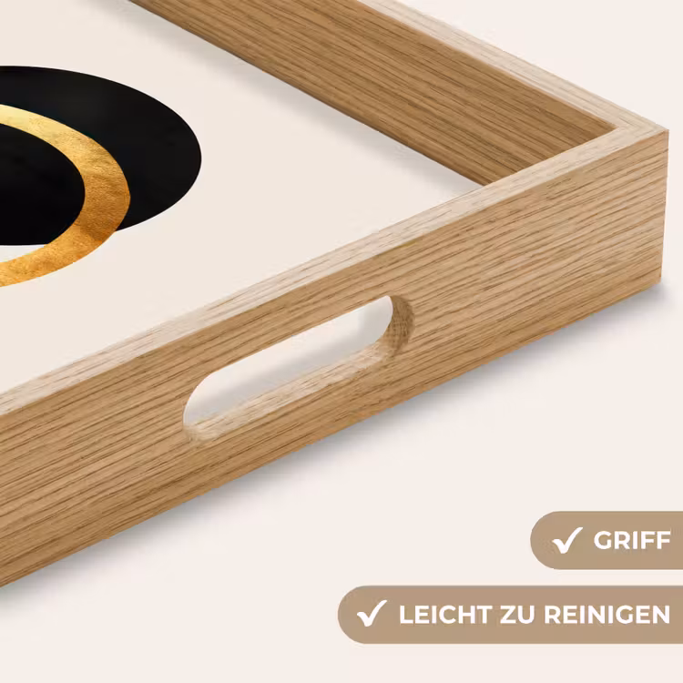 Tablett - Abstraktes Design - Schwarzer Kreis - Farbflecken — 8