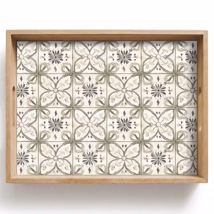 Tablett - Antik - Fliese - Beige — 1