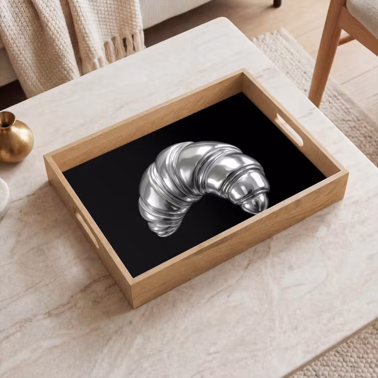 Tablett - Croissant - Metall - Silber — 2