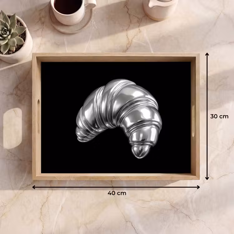Tablett - Croissant - Metall - Silber — 7