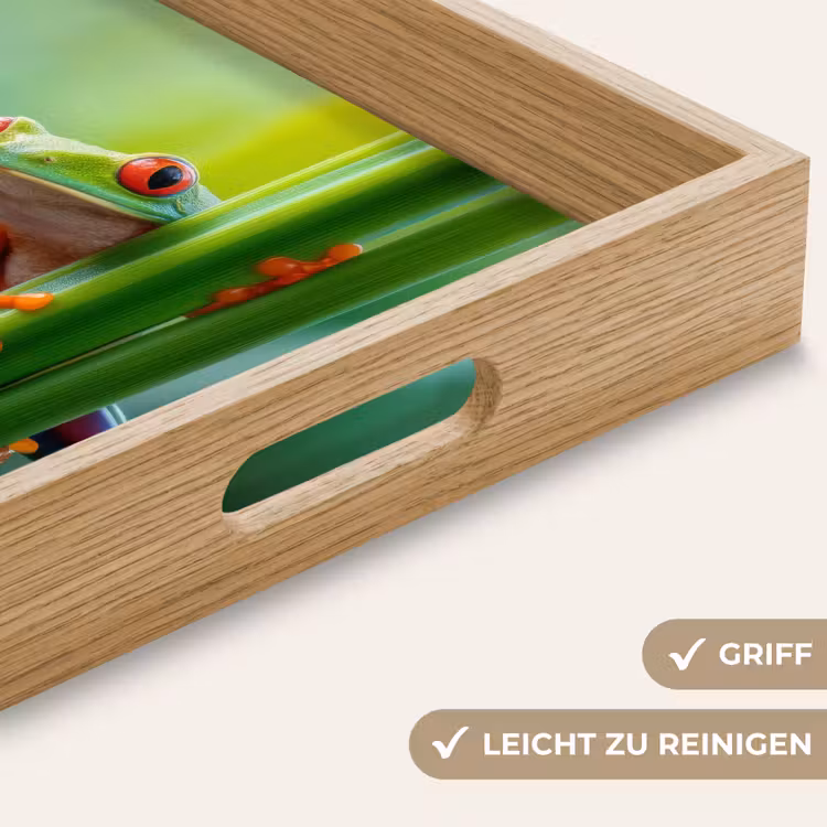 Tablett - Grüner Frosch - Neugierig - Gras — 8