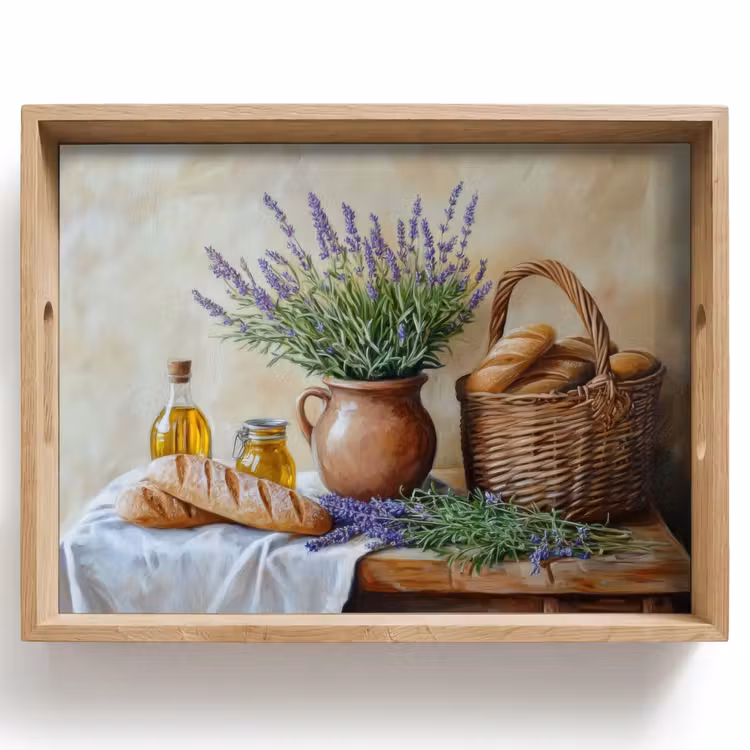 Tablett - Lavendel - Brot - Stilleben — 1