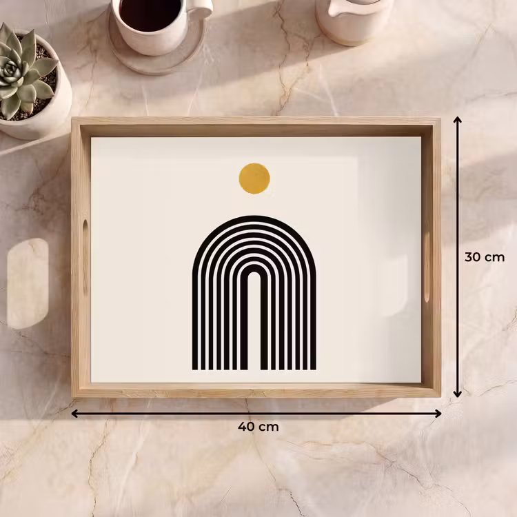 Tablett - Minimalistisch - Schwarze Schleife - Goldener Kreis — 7