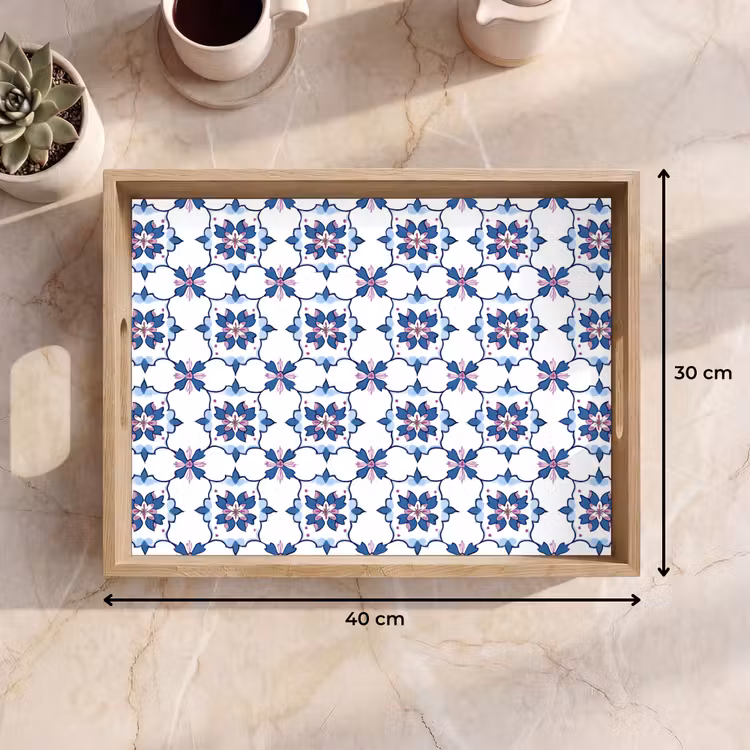 Tablett - Modern - Muster - Blau - Rosa — 7