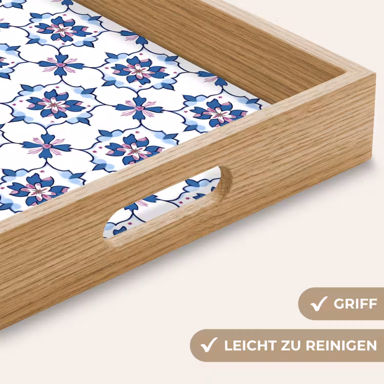 Tablett - Modern - Muster - Blau - Rosa — 8