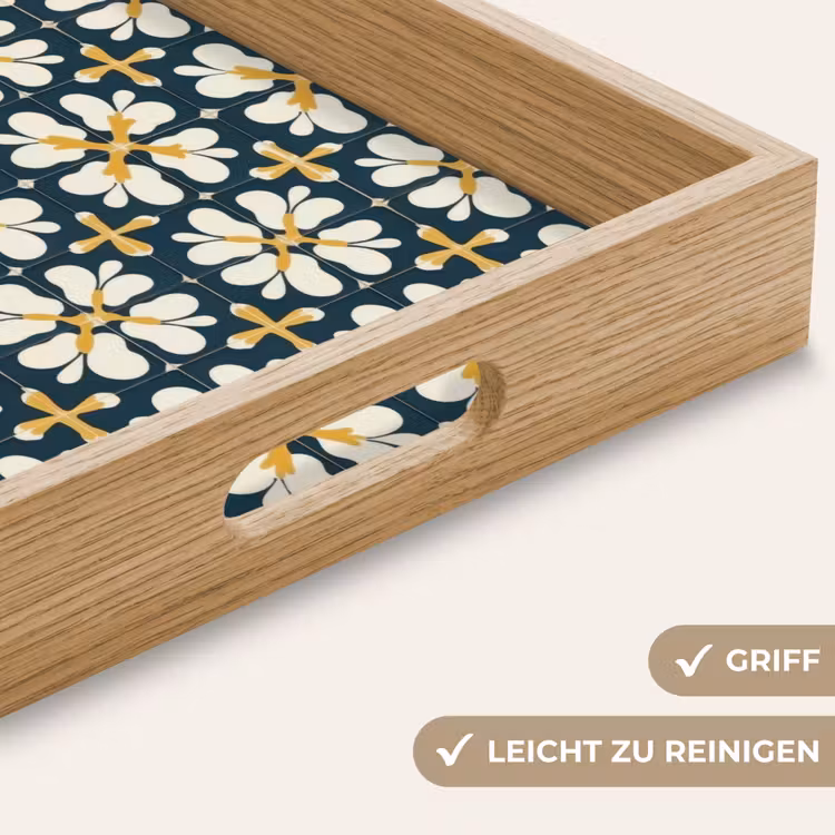 Tablett - Motiv - Fliese - Ockergelb — 8