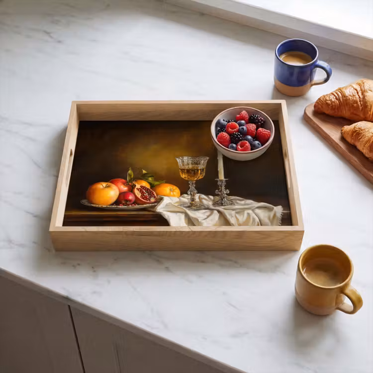 Tablett - Obst - Stilleben - Wein - Kerze — 3