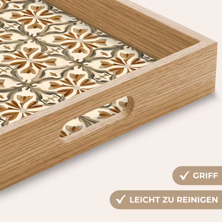 Tablett - Ornamentale Fliesen - Muster - Braun — 8
