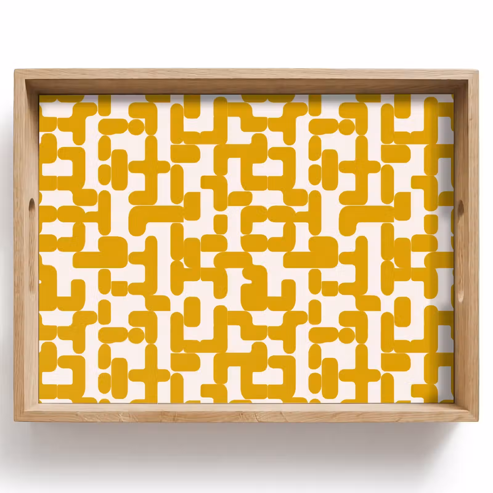 Tablett - Gelb - Beige - Muster — 1