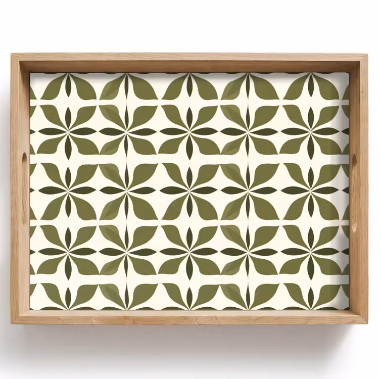 Tablett - Botanisch - Retro - Grün — 1