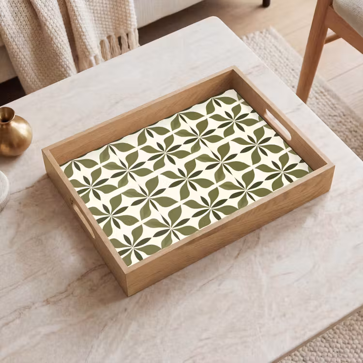 Tablett - Botanisch - Retro - Grün — 2