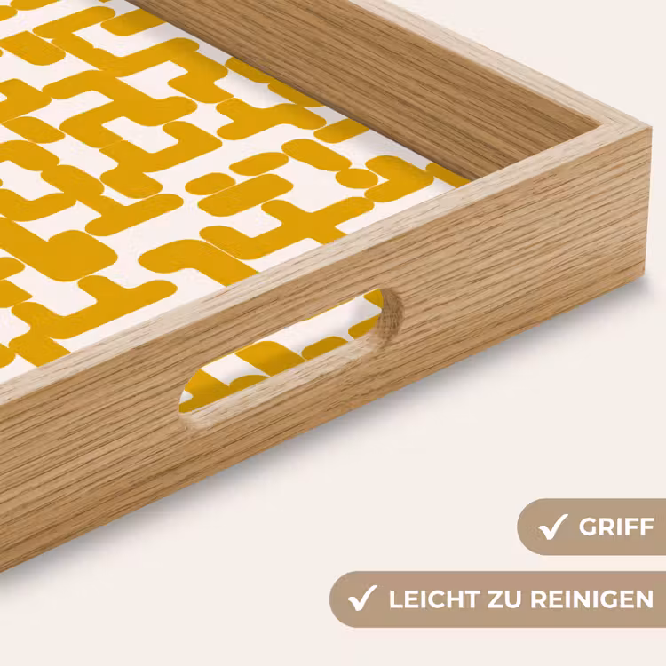Tablett - Gelb - Beige - Muster — 8