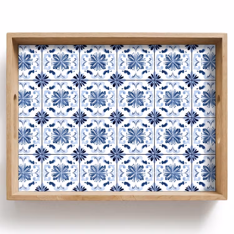 Tablett - Muster - Fliese - Blau — 1