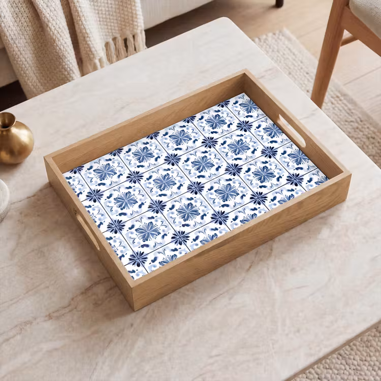 Tablett - Muster - Fliese - Blau — 2