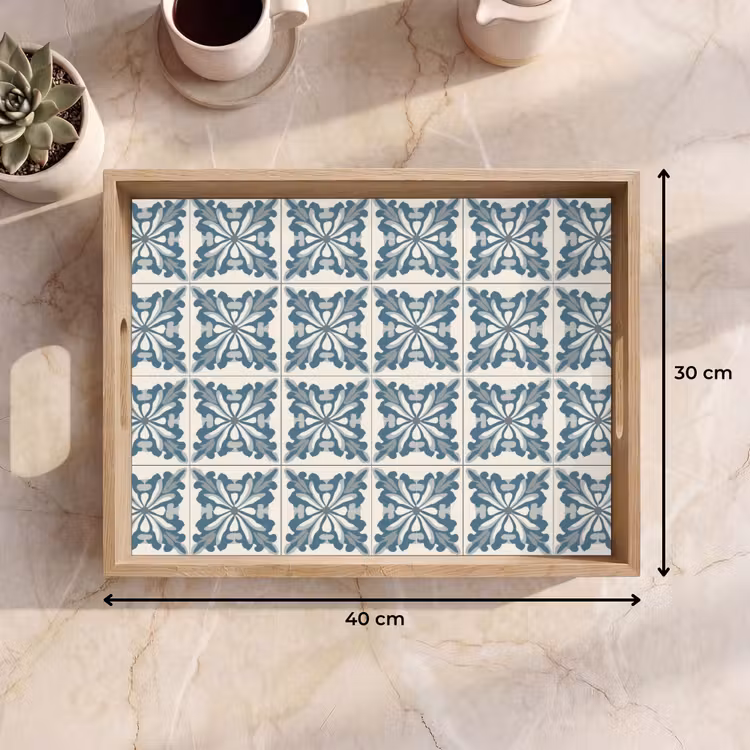 Tablett - Muster - Fliese - Blau — 7