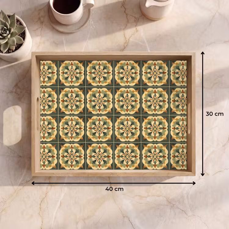 Tablett - Ornament - Muster - Grün — 7