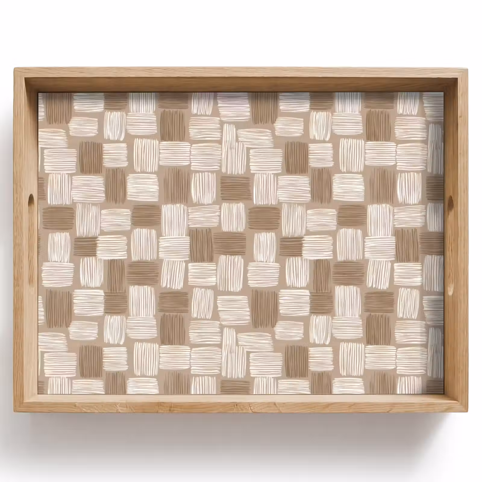 Tablett - Block - Muster - Braun — 1