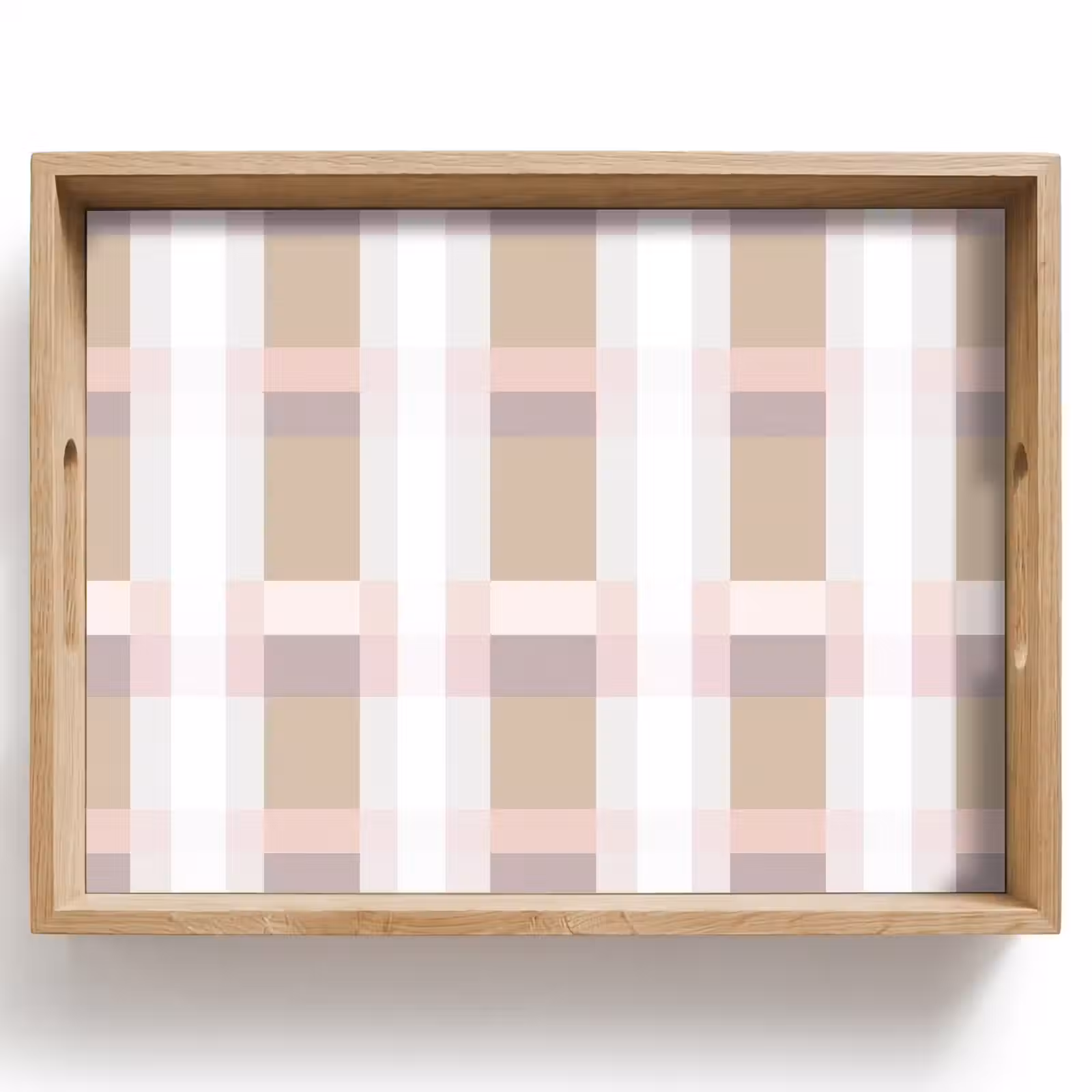 Tablett - Karomuster - Erdtöne - Minimalistisch — 1