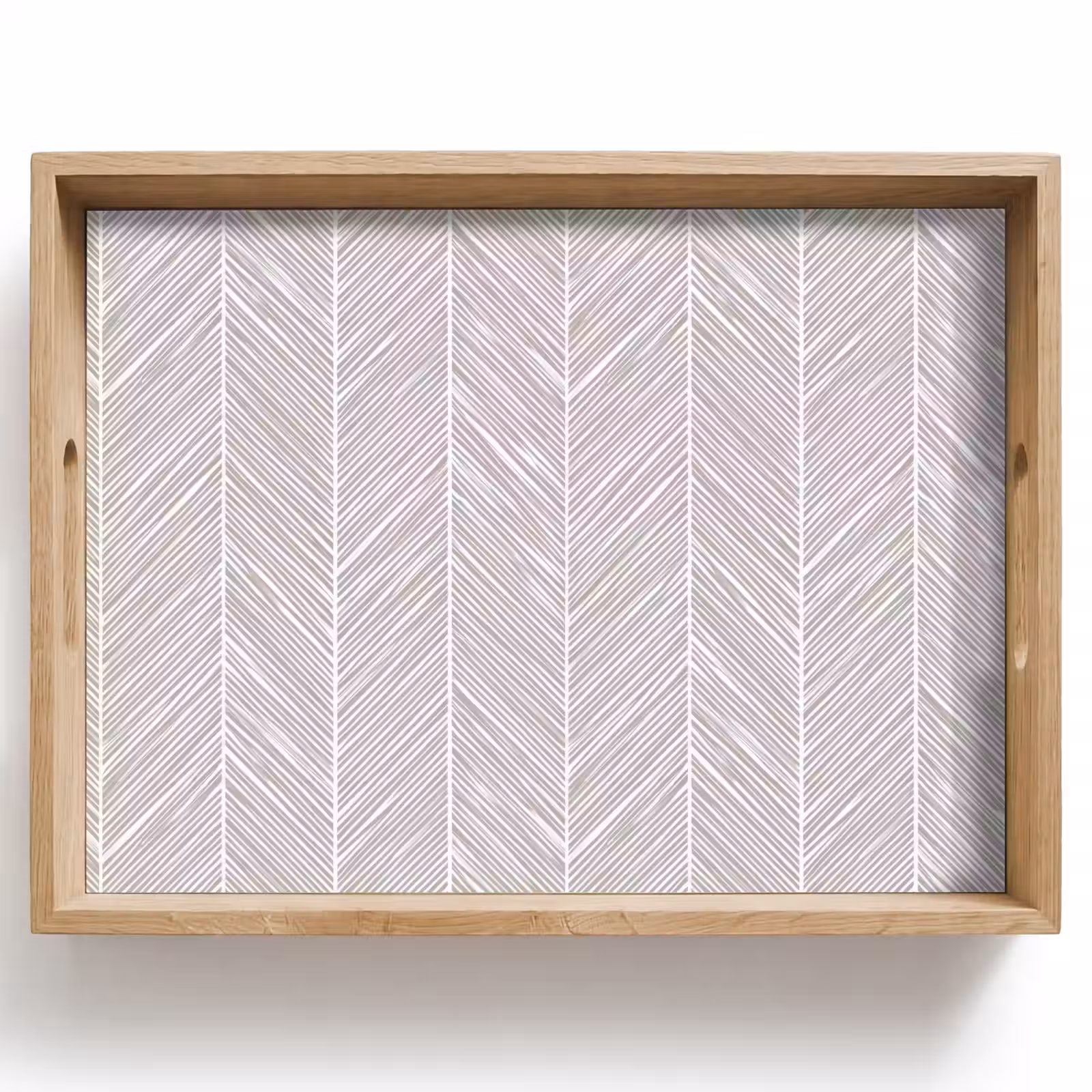 Tablett - Klassisch - Fischgrätenmuster - Grau — 1