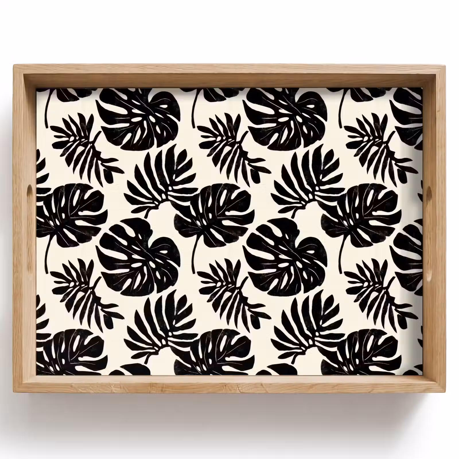 Tablett - Modern - Monstera - Schwarz — 1