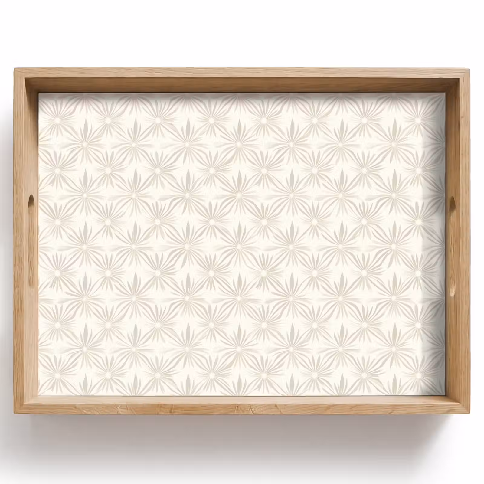 Tablett - Muster - Blumen - Beige — 1