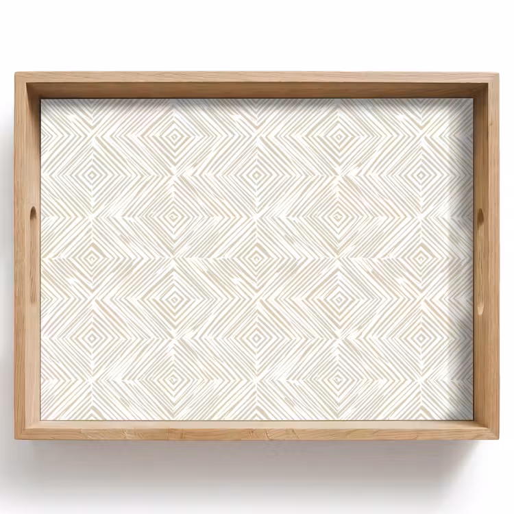 Tablett - Abstrakt - Diamanten - Beige — 1