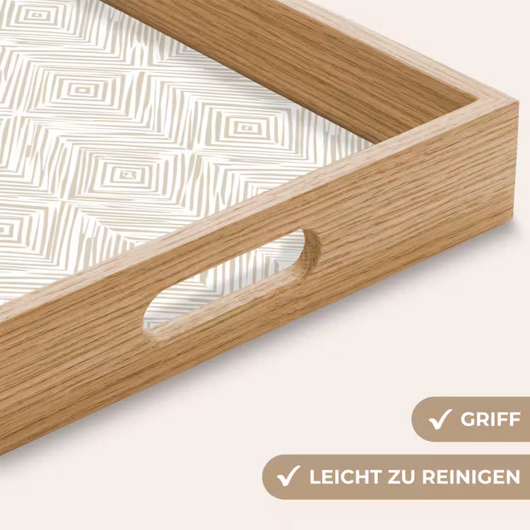 Tablett - Abstrakt - Diamanten - Beige — 8