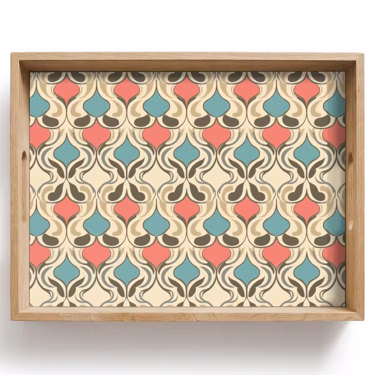 Tablett - Barock - Retro - Farbenfroh — 1