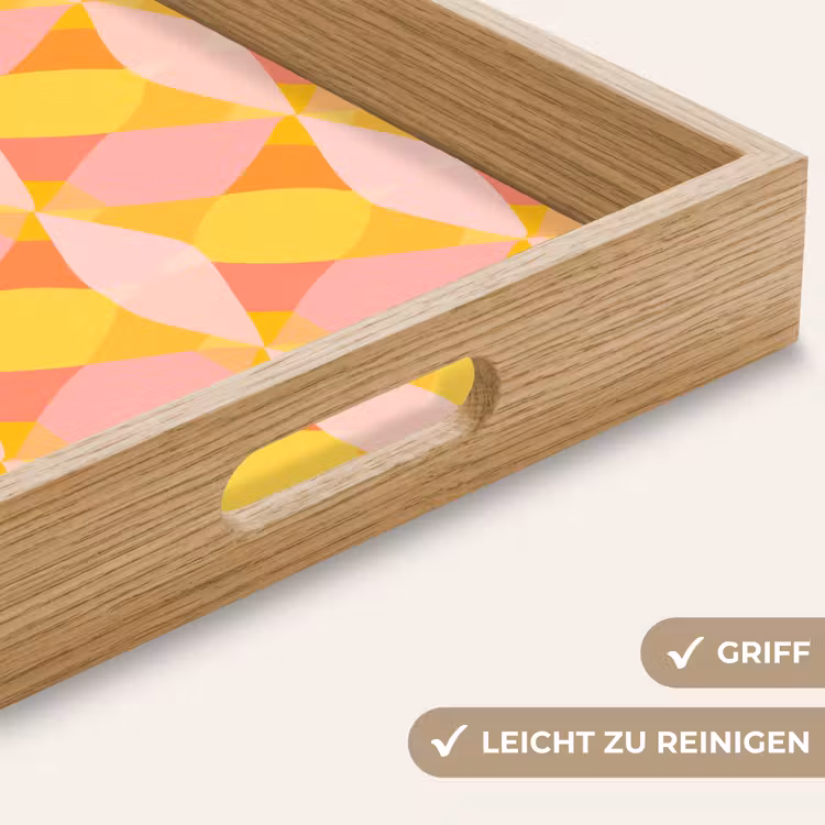 Tablett - Bunt - Schachbrettmuster - Blattformen — 8
