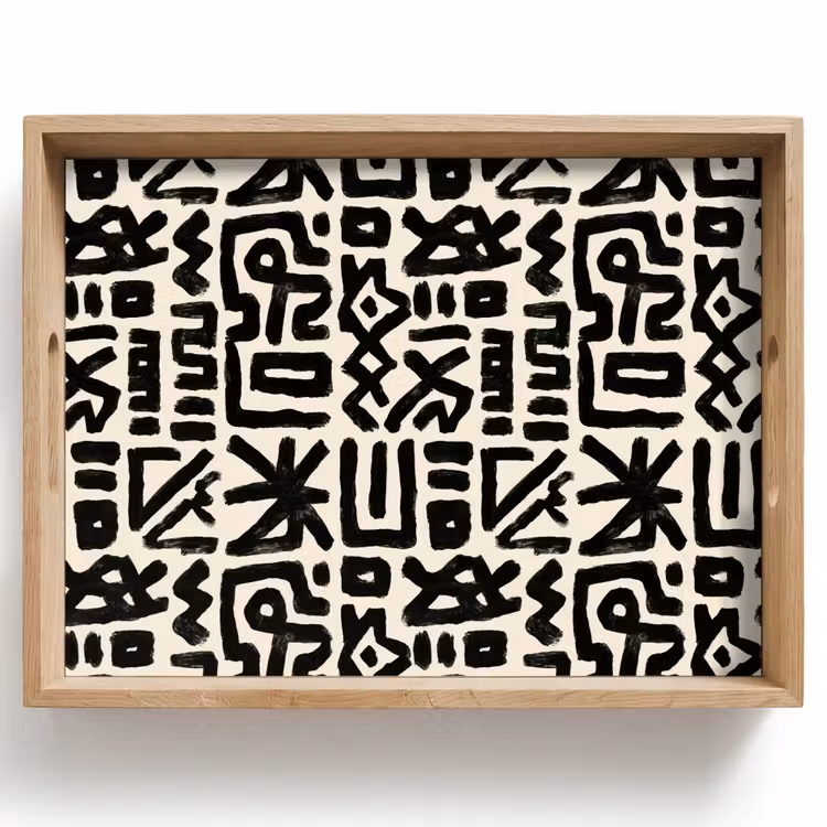 Tablett - Geometrisch - Figuren - Schwarz — 1