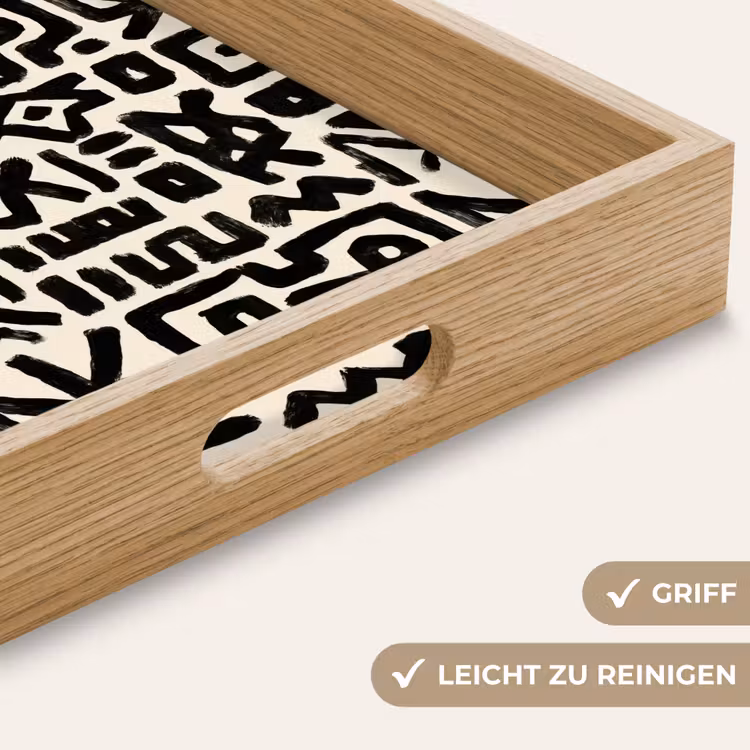 Tablett - Geometrisch - Figuren - Schwarz — 8