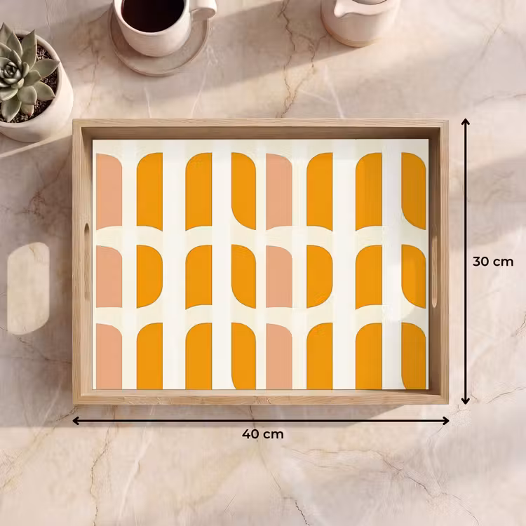 Tablett - Geometrisch - Muster - Gelb - Rosa — 7