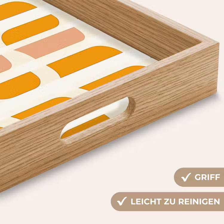 Tablett - Geometrisch - Muster - Gelb - Rosa — 8