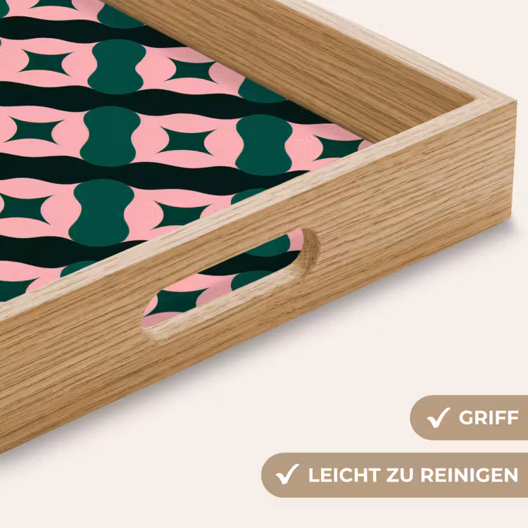 Tablett - Grün - Rosa - Retro - Sterne — 8