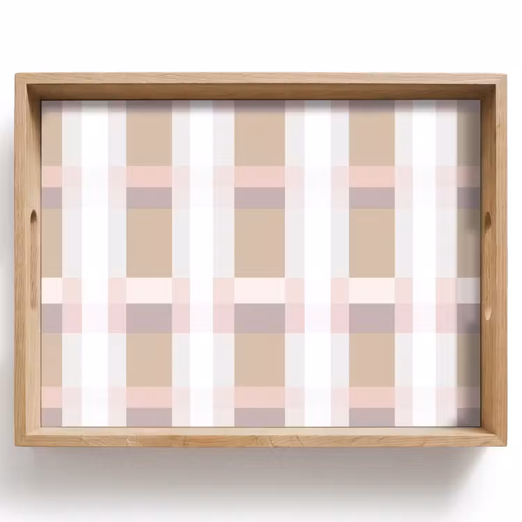 Tablett - Karomuster - Erdtöne - Minimalistisch — 1
