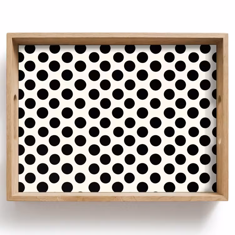 Tablett - Klassisch - Polka dots - Schwarz — 1