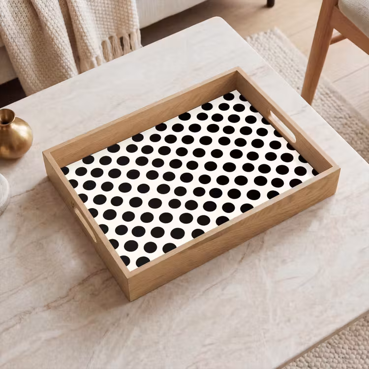 Tablett - Klassisch - Polka dots - Schwarz — 2