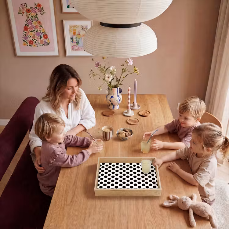 Tablett - Klassisch - Polka dots - Schwarz — 5