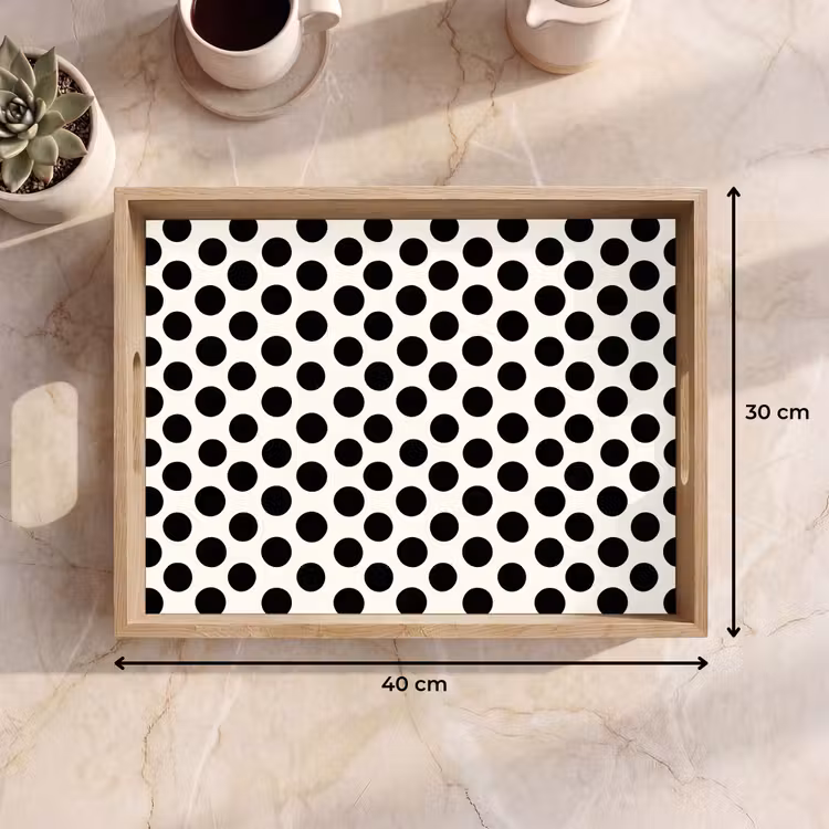 Tablett - Klassisch - Polka dots - Schwarz — 7