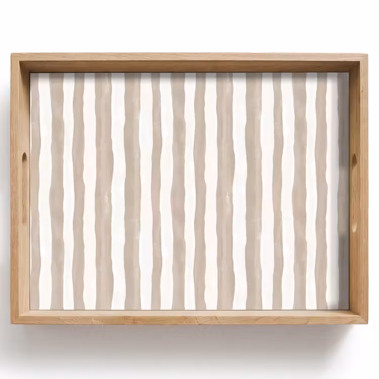 Tablett - Minimalistisch - Streifen - Beige — 1