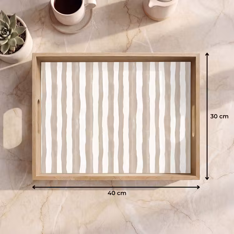 Tablett - Minimalistisch - Streifen - Beige — 7