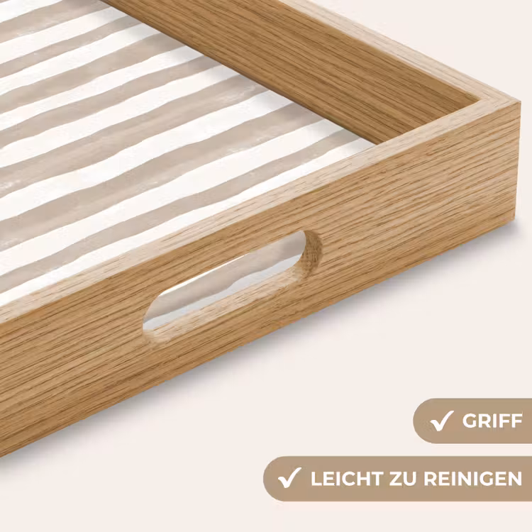 Tablett - Minimalistisch - Streifen - Beige — 8