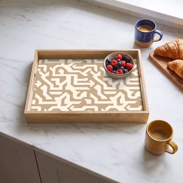 Tablett - Modern - Abstrakt - Beige — 3