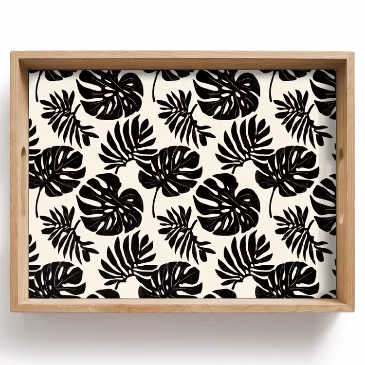 Tablett - Modern - Monstera - Schwarz — 1