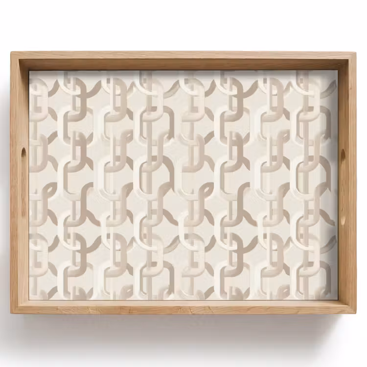 Tablett - Motiv - Abstrakt - Beige — 1