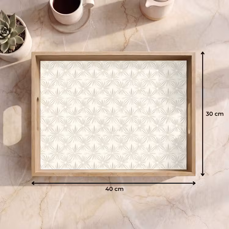 Tablett - Muster - Blumen - Beige — 7