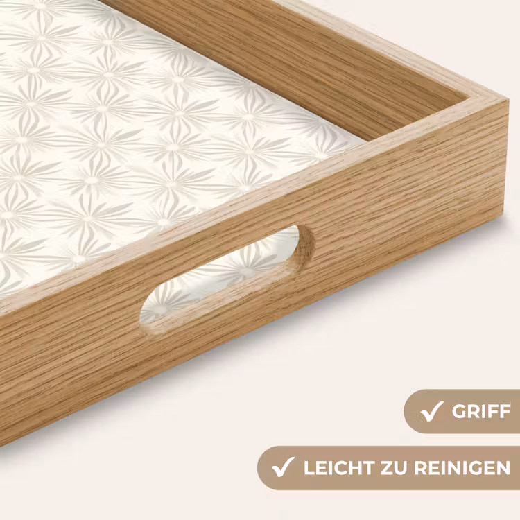 Tablett - Muster - Blumen - Beige — 8