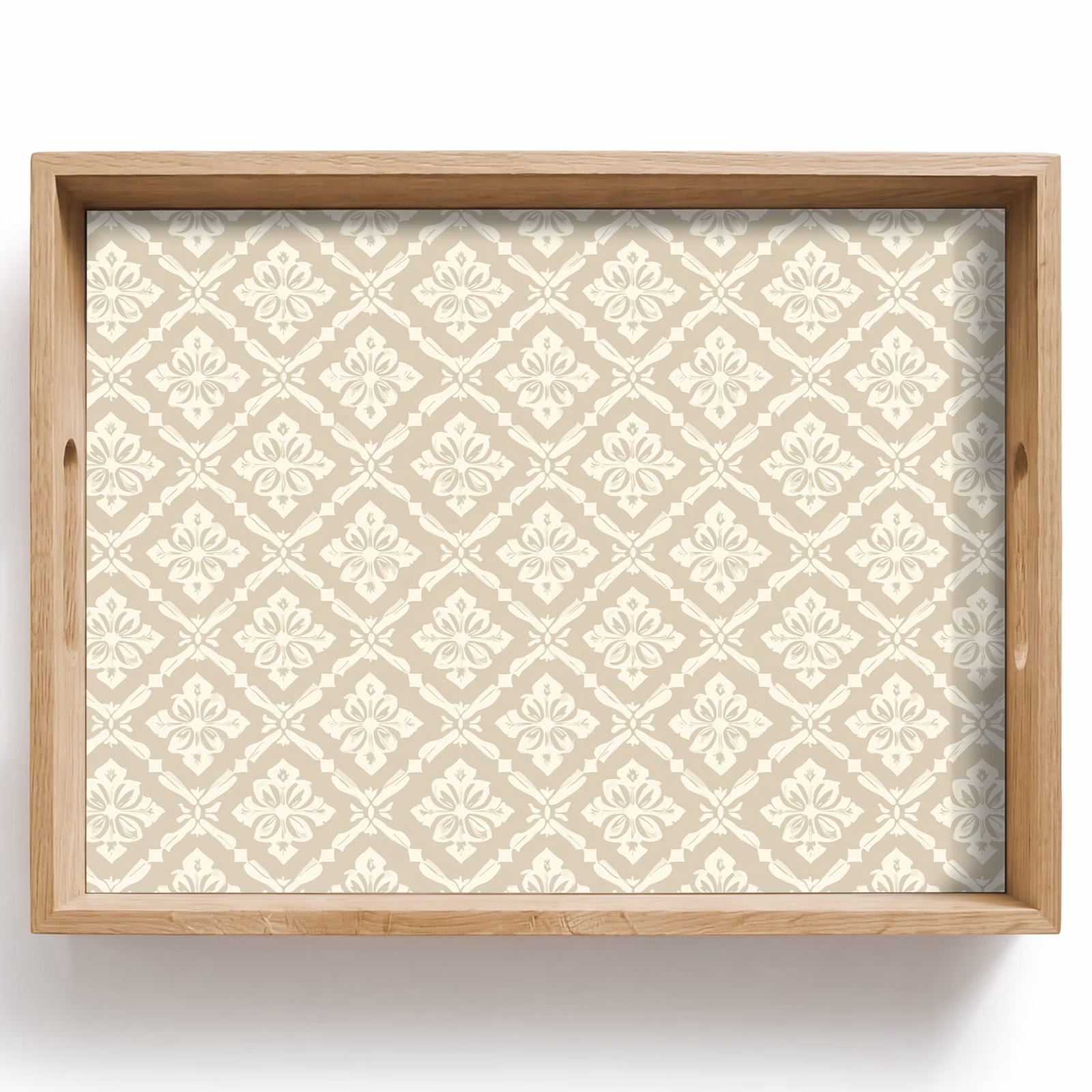 Tablett - Floral - Ornament - Beige — 1