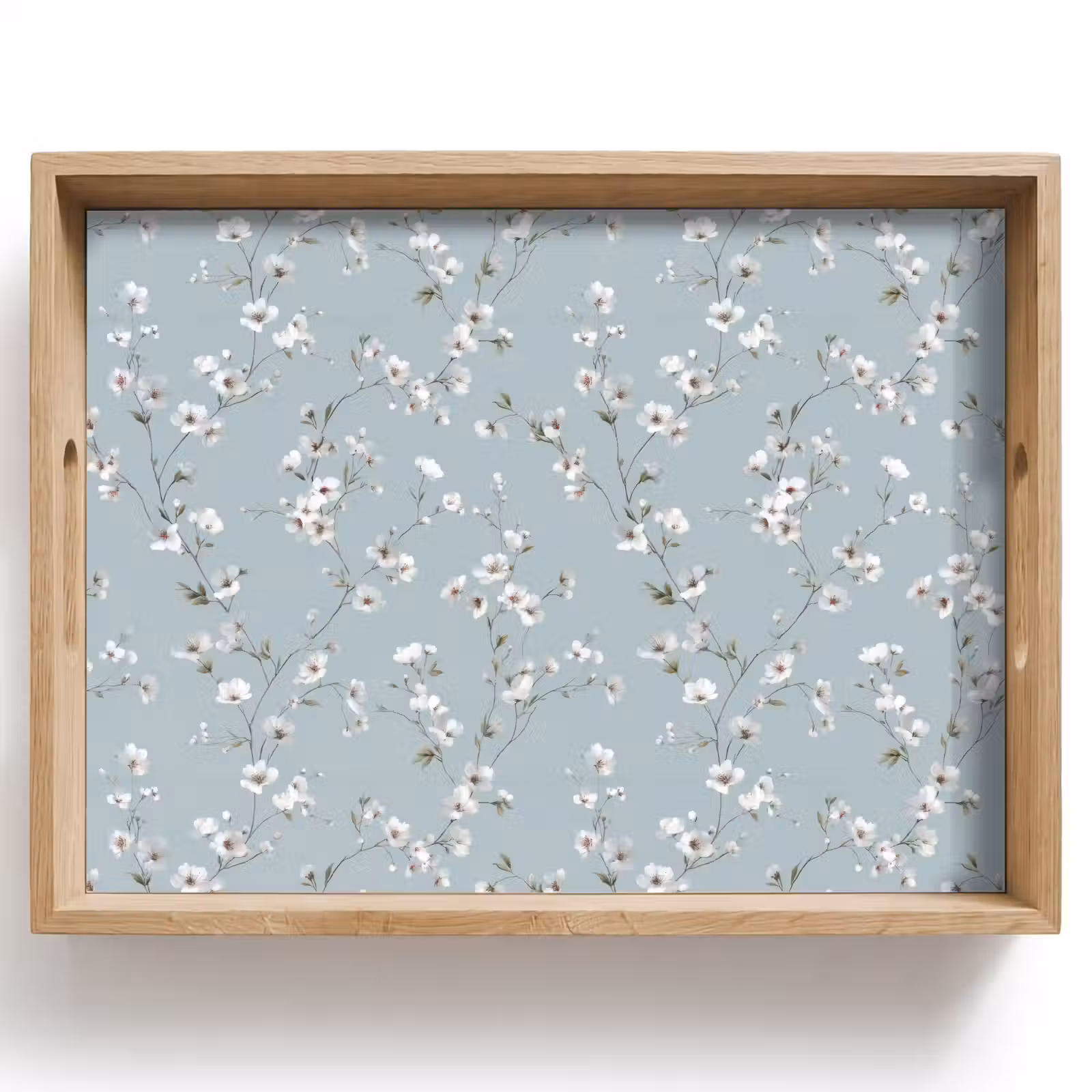 Tablett - Klassisch - Blumen - Blau — 1