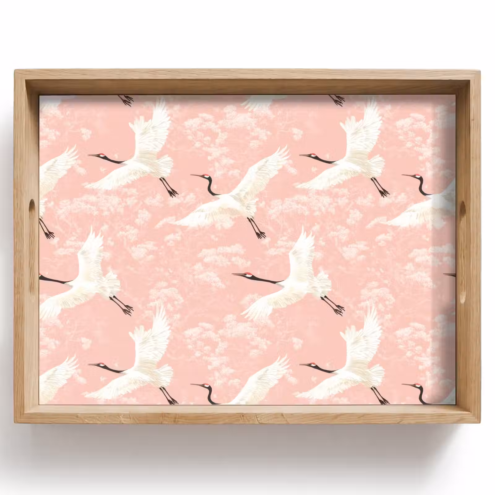 Tablett - Kranich - Blüte - Rosa — 1